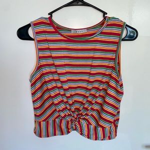 Rainbow Stripped crop top